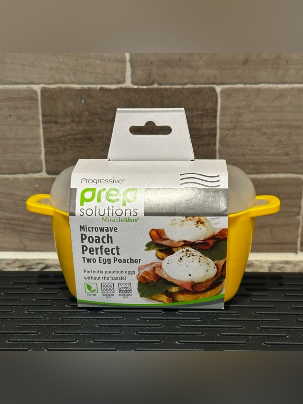 Brand New Progressive Prep Solutions Microwave Two Egg Poacher Yellow